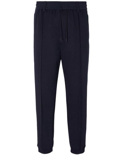 Emporio Armani Tapered-leg Jersey Track Pants - Blue