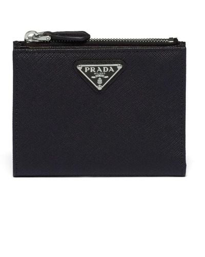 Prada Triangle-logo Saffiano Leather Wallet - Black