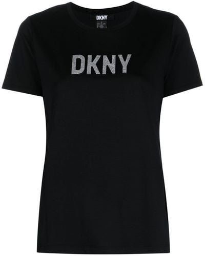DKNY Logo-print Round-neck T-shirt - Black
