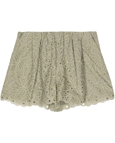 Dice Kayek Broderie anglaise cotton shorts - Natur