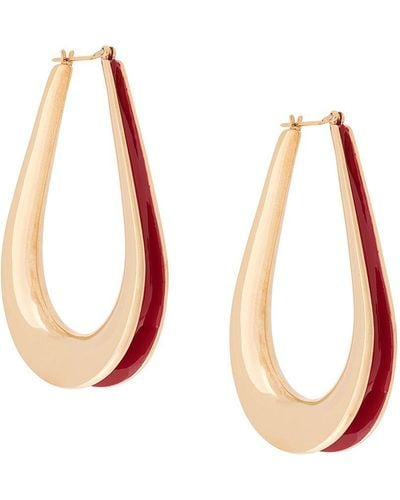 Annelise Michelson Ellipse M Enamel Hoop Earrings - Metallic