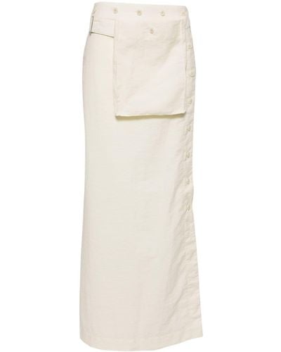 Lemaire Pocket-detailing Long Skirt - White