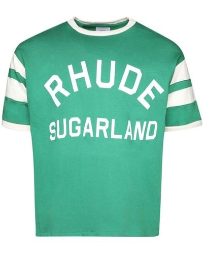 Rhude T-shirt Sugarland Ringer en coton - Vert