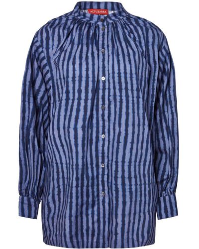 Altuzarra Teresa Striped Cotton Shirt - Blue