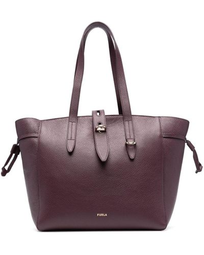 Furla Medium Net Leather Tote Bag - Purple
