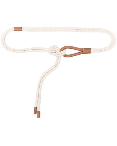 Polo Ralph Lauren Leather-trim Rope Belt - White