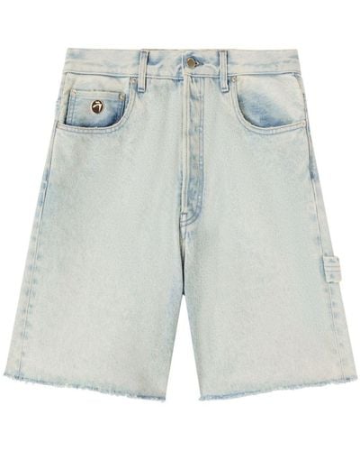 Ambush Jeans-Shorts mit offenem Saum - Blau