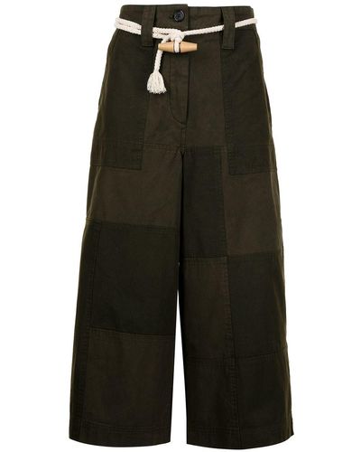 JW Anderson Paneled Cropped Pants - Green