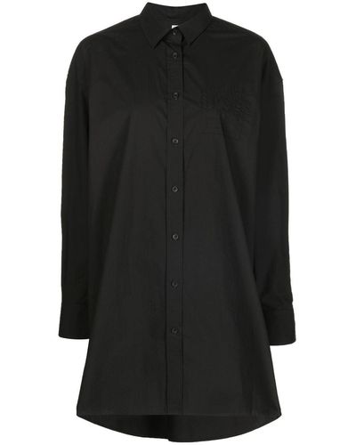 Totême Logo-embroidered Cotton Shirt - Black