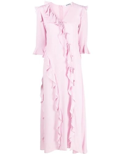 Vivetta Asymmetric Ruffle Maxi Dress - Pink