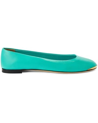 Giuseppe Zanotti Amour Leather Ballerina Shoes - Green