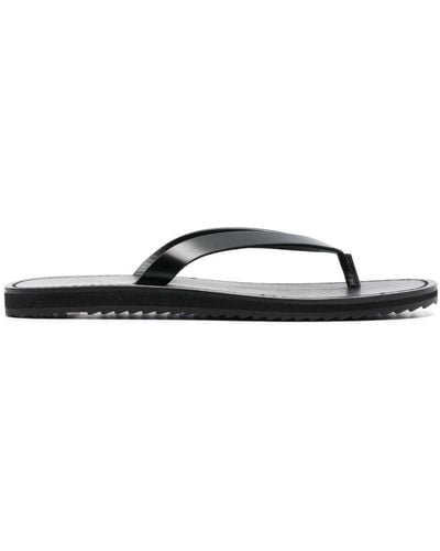 The Row Leren Teenslippers - Zwart