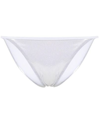 DSquared² High-cut Metallic Bikini Bottoms - White