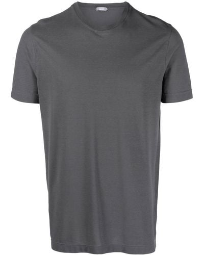 Zanone Round-neck Short-sleeve T-shirt - Gray
