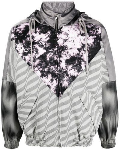 Song For The Mute Graphic-print Hooded Jacket - Gray