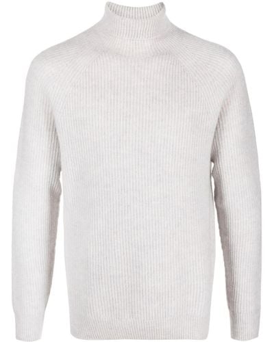 Peserico Ribbed-knit Roll-neck Jumper - White