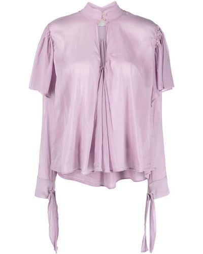 Forte Forte Ruffled Draped Blouse - Pink