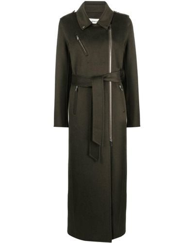 P.A.R.O.S.H. Off-centre Belted Trench Coat - Black