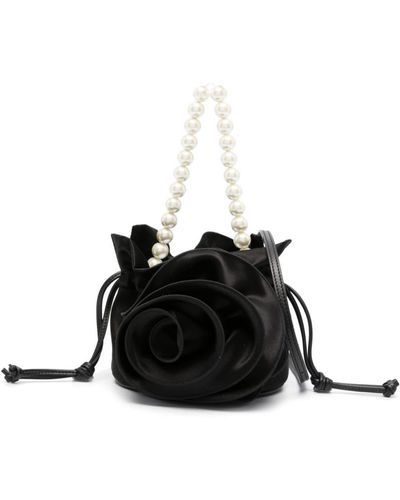 Magda Butrym Bolso Magda con asa de perlas - Negro