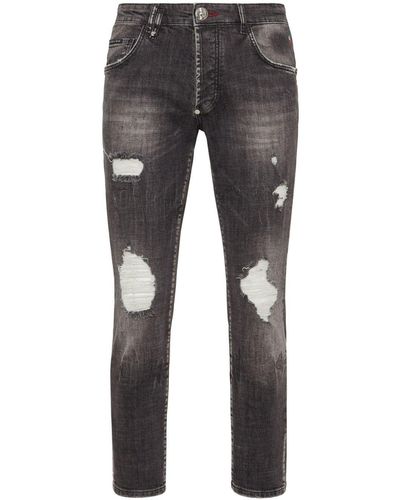 Philipp Plein Lion Circus Skinny-cut Jeans - Grey