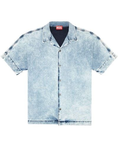 DIESEL D-nabil-s Short-sleeved Denim Shirt - Blue