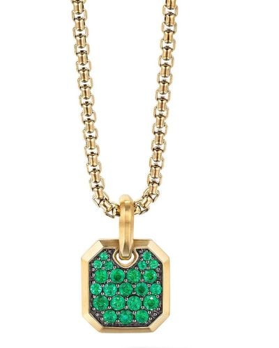 David Yurman 18kt Yellow Gold Emerald Roman Amulet - Metallic