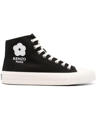 KENZO Boke Flower-embroidered Sneakers - Black