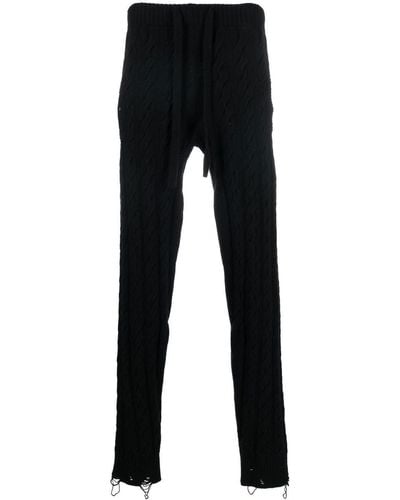 Laneus Cable-knit Drawstring Pants - Black