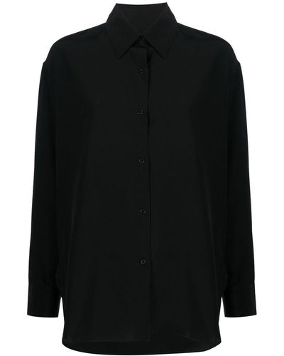 Nili Lotan Silk Long-sleeved Shirt - Black
