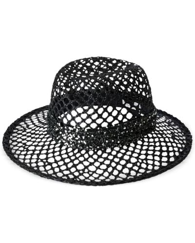Maison Michel Virginie Sequin-detail Fedora Hat - Black