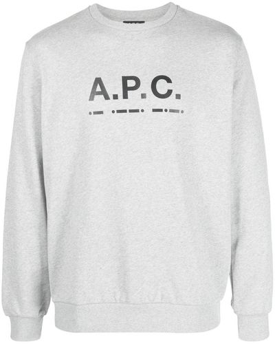 A.P.C. Franco Cotton Crewneck Sweatshirt - White