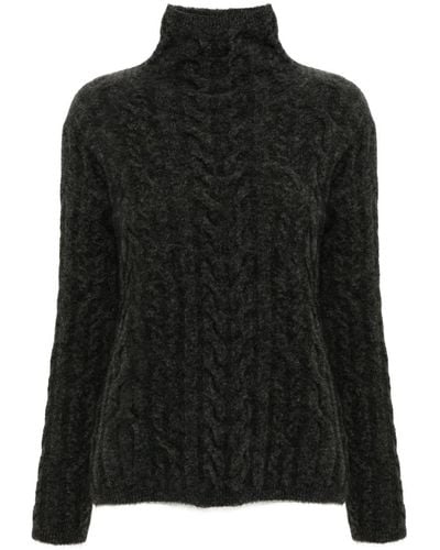 Max Mara High-neck Cable-knit Jumper - Black