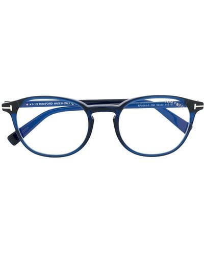 Tom Ford Brille mit rundem Gestell - Blau