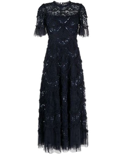 Needle & Thread Carmen Maxi-jurk Verfraaid Met Pailletten - Blauw