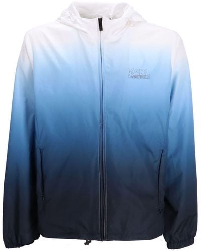 Karl Lagerfeld Ombré-effect Hooded Jacket - Blue