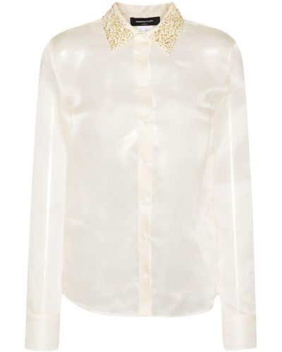 Fabiana Filippi Crystal-embellished Silk Shirt - White