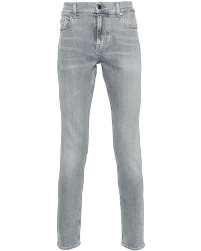 7 For All Mankind Vaqueros skinny Paxtyn de talle medio - Gris