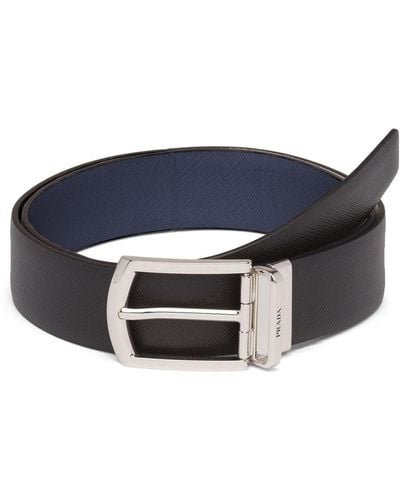 Prada Reversible Leather Belt - Black