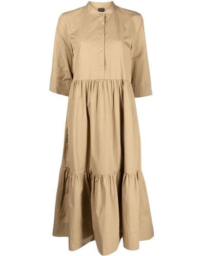 Lorena Antoniazzi Midi Cotton Shirt Dress - Natural