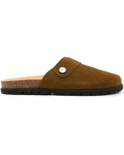 A.P.C. Strap-detail Suede Mules - Brown