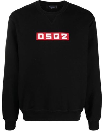 DSquared² Logo-Patch Cotton Sweatshirt - Black