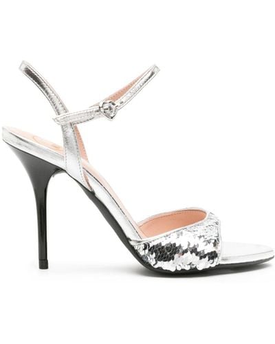 Love Moschino 110mm Sequin-embellished Court Shoes - White