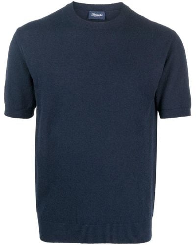 Drumohr Crew-neck Short-sleeve Sweater - Blue