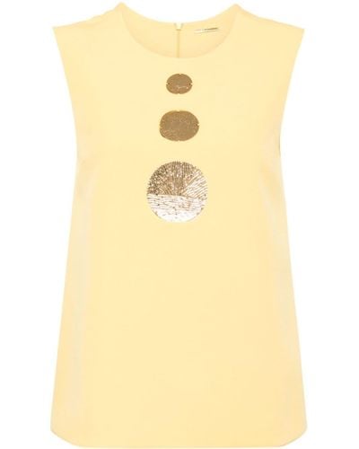 Alexis Amell Coin-detail Tank Top - Yellow