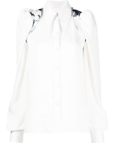 Saiid Kobeisy Oversized-Hemd mit spitzem Kragen - Weiß