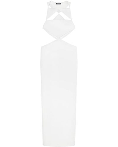 Versace Vestido largo con abertura - Blanco