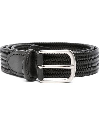 Eraldo Interwoven Leather Belt - Black