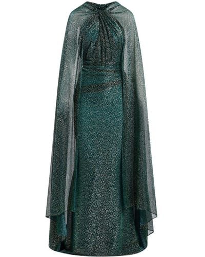 Talbot Runhof Cape Rhinestone-embellished Gown - Green