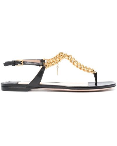 Tom Ford Chainlink-strap Leather Sandals - Black