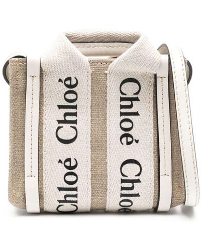 Chloé Nano Woody Tote Bag - White